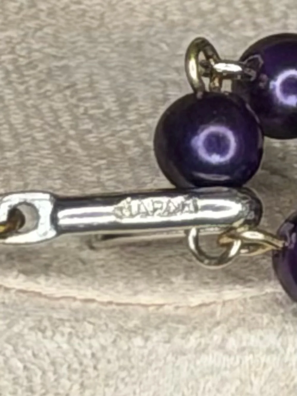 Japan Multi-Strand Art Glass Purple Statement Necklace Mid Century Vintage